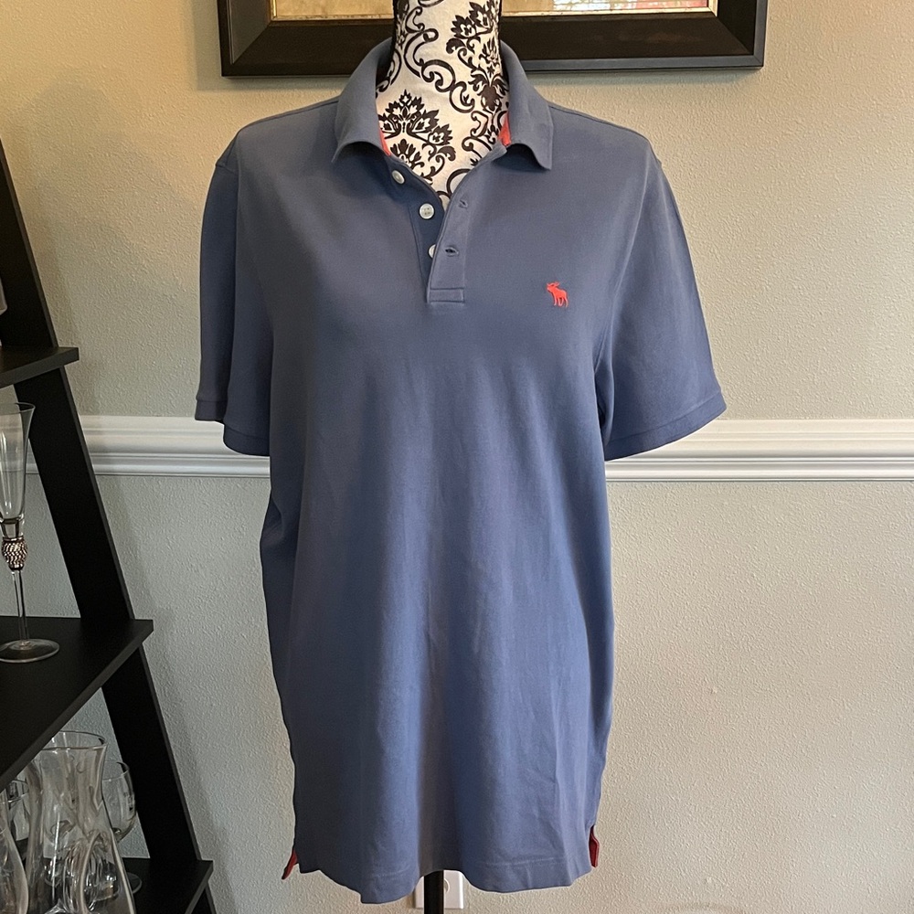 Abercrombie & Fitch Men's Blue Polo Shirt
